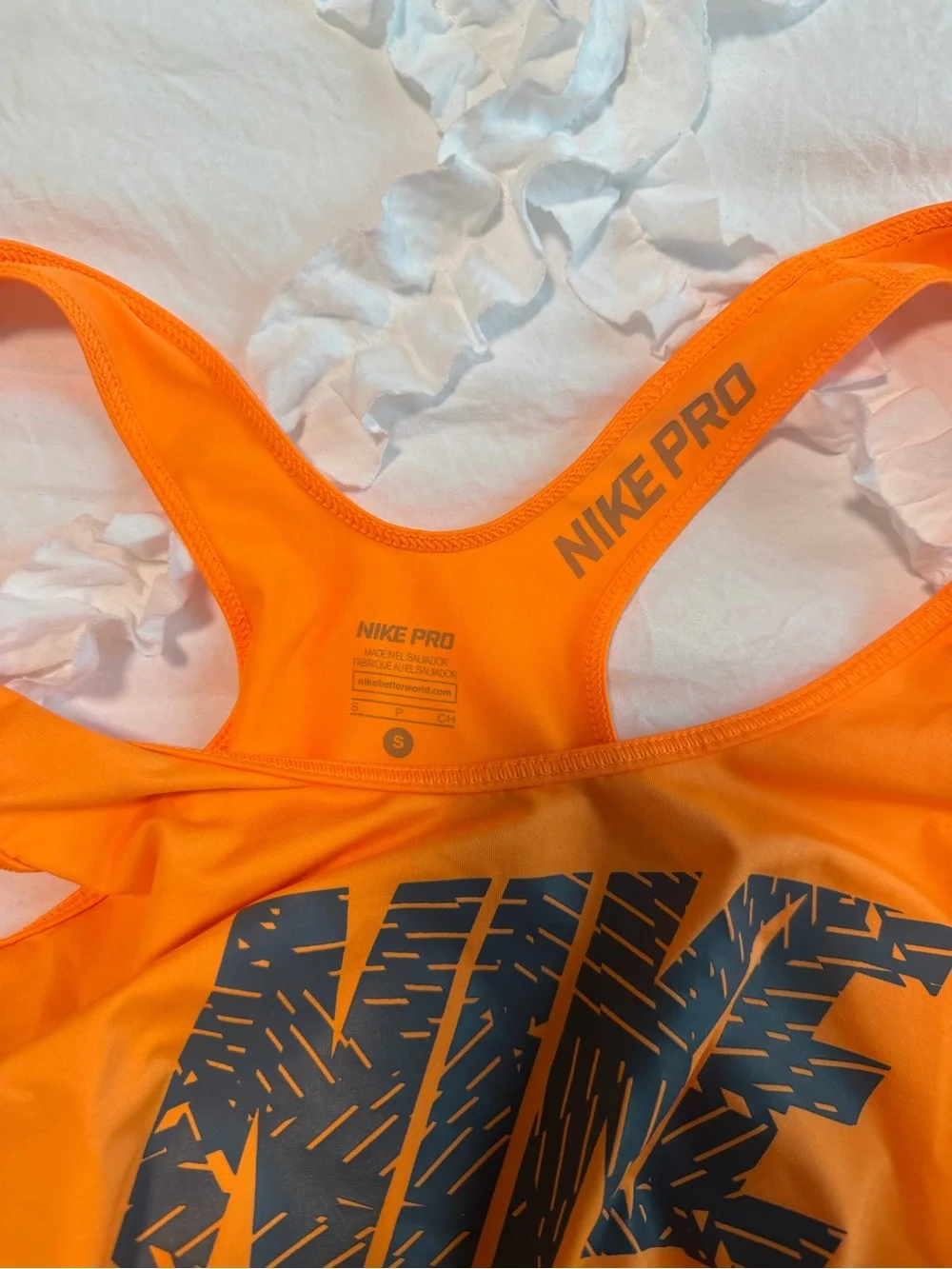 Nike Pro Orange Dri-FIT Racerback Tank Small